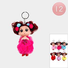 12PCS - Girl Doll Keychains