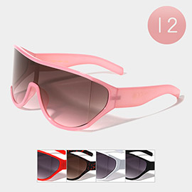 12PCS - Visor Style Wayfarer Sunglasses
