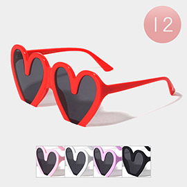 12PCS - Heart Frame Wayfarer Sunglasses