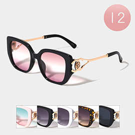 12PCS - Lion Pointed Tinted Lens Wayfarer Sunglasses
